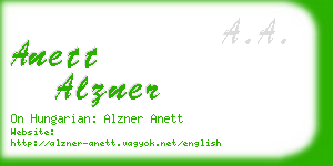 anett alzner business card
